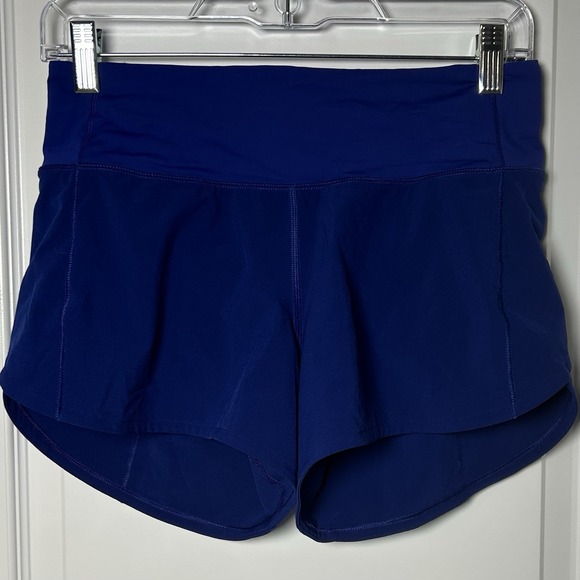 Lululemon Blue Speed Up High Rise Lined Shorts Performance Athletic Gym Style - Picture 1 of 2